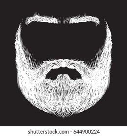 form of beard, mustache, eyebrows, freehand drawing