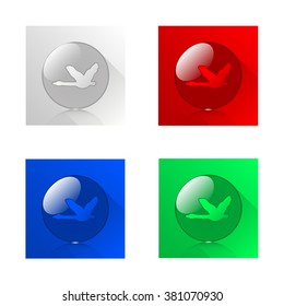 in the form of a bird icon