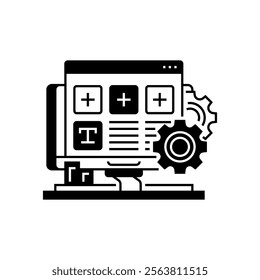 Form Builder Glyph Icon. linear style sign for mobile concept and web design. Outline vector icon.