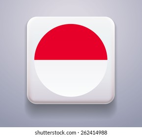 in the form of a button. Image. Vector. Icon. Flag of Monaco