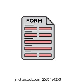 Form colored vector icon on white background. Stock vector EPS10