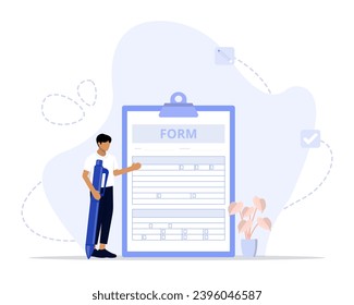 form concept illustration. Suitable for landing page, ui, web, App intro card, editorial, flyer, and banner.