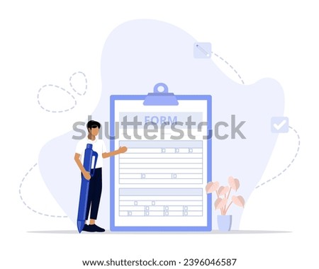 form concept illustration. Suitable for landing page, ui, web, App intro card, editorial, flyer, and banner.