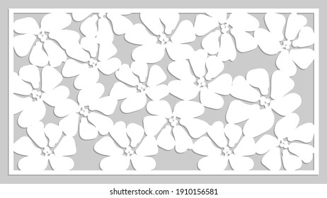 form for cutting, flowers for cutting, stencil for handmade, template for coloring, white paper on a gray background, embossing and cutting on a plotter