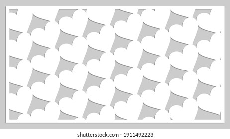 form for cutting, hearts for cutting, stencil for handmade, template for coloring, white paper on a gray background, embossing and cutting on a plotter