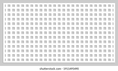 form for cutting, square for cutting, stencil for handmade, template for coloring, white paper on a gray background, embossing and cutting on a plotter