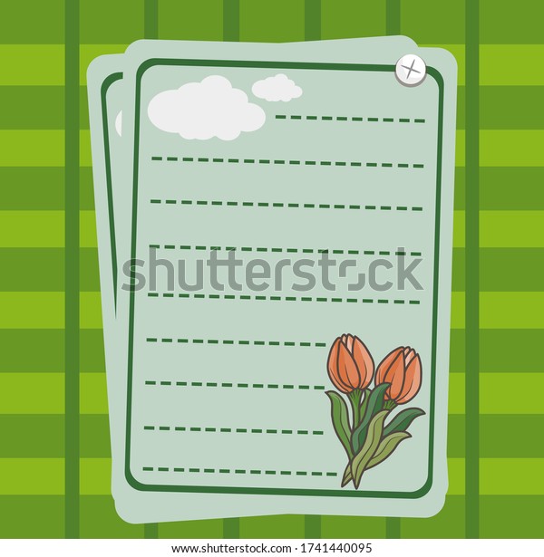 Form Design Pattern Flower Cloud Notes Stock Vector (Royalty Free ...
