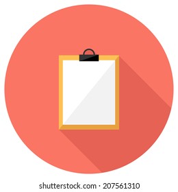 Form (document) icon. Flat design style modern vector illustration. Isolated on stylish color background. Flat long shadow icon. Elements in flat design.