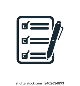 Form, Document with Pen and Paper Icon Design Template Elements