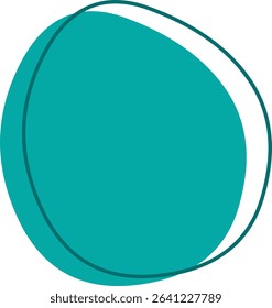 The form is enclosed by a thin, irregular outline and includes a white crescent-shaped highlight on its upper right side, giving a sense of depth and dimension
