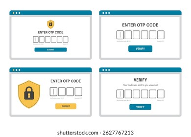 Formulário para inserir código de sms ou email no computador. Autenticação de dois fatores. 2FA, senha de verificação e login para autenticação da identidade do usuário, segurança da Internet. Acesso privado. Fazer login na conta