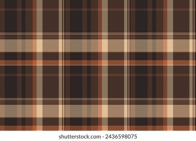 Form fabric background vector, mixed pattern seamless plaid. Wedding textile tartan texture check in orange and dark color.