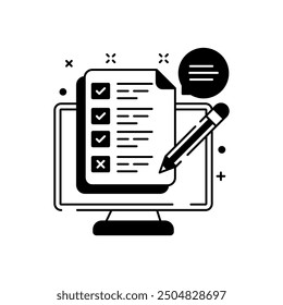 Form Filling Glyph Icon, Vector illustration