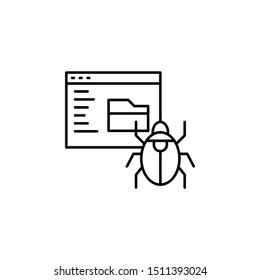 Form folder virus cyber robbery. Vector icon. On white background