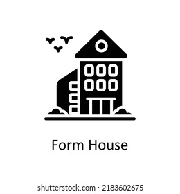 Form House vector Solid Icon Design illustration on White background. EPS 10 File 