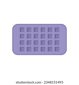 Form ice cube tray icon flat vector. Kitchen container. Maker square isolated