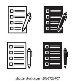 form icon. Document with pen. paper symbol. vector illustration