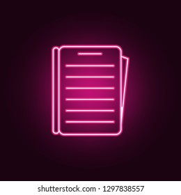 form icon. Elements of Books and magazines in neon style icons. Simple icon for websites, web design, mobile app, info graphics