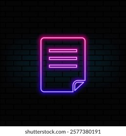 Form icon. Elements of books and magazines in neon style icons. Simple icon for websites, web design, mobile app, information graphics.
