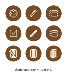 Form icon set. Simple icons