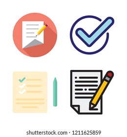 form icon set. vector set about list, contract and checked icons set.
