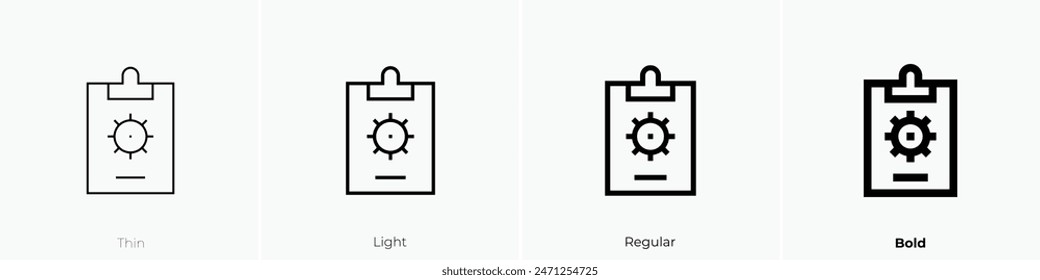 form icon. Thin, Light Regular And Bold style design isolated on white background