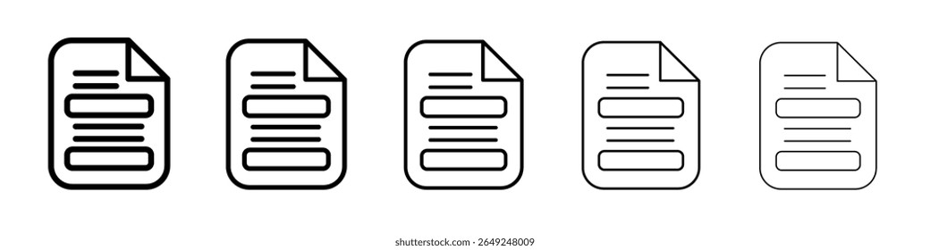 Form icon thin line outline set or collection