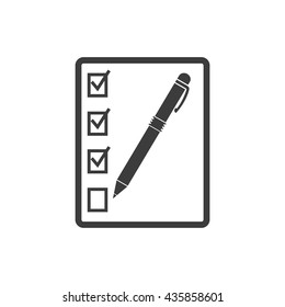 Form icon Vector. Flat vector illustration in black isolated on white background. EPS 10