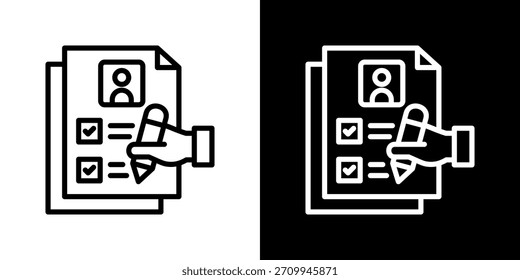 Ilustración vectorial de icono de formulario. Diseño De Línea Fresca Construido Para Una Flexibilidad Creativa En Versiones Claras Y Oscuras.