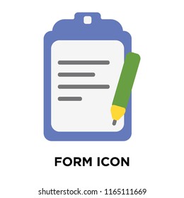 Form icon vector isolated on white background, Form transparent sign , question symbols