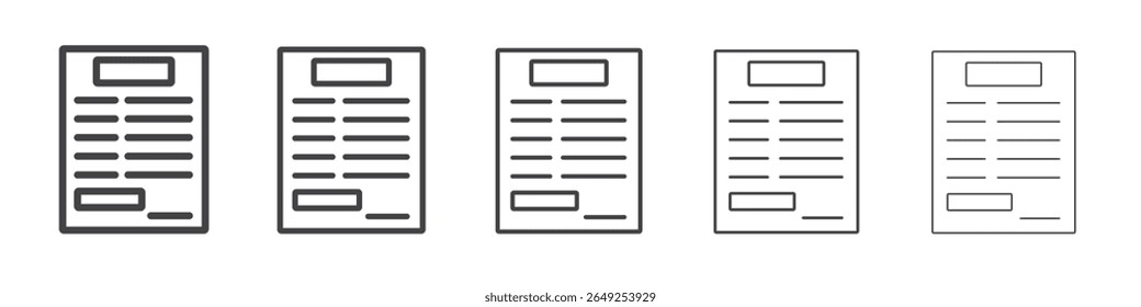 Form icon vector outline set illustration sign
