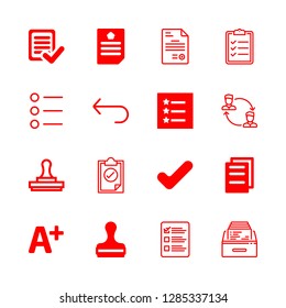 form icons set with list, approve and documents vector set