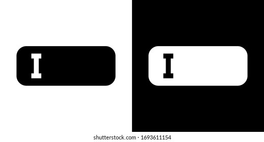 Entrada de formulario. Icono de glifo en versión en blanco y negro.