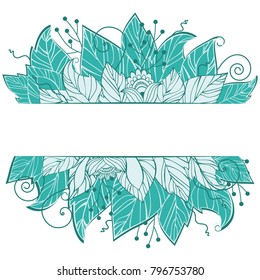 Form for invitations, postcards for the wedding, birthday and other holidays. Floral frame