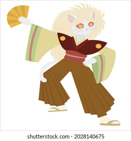 Сat in the form of a kabuki theater actor