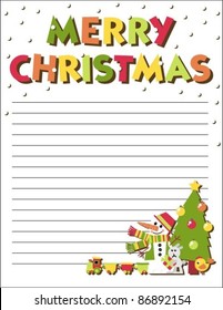 Form letters to Santa Claus with an illustration