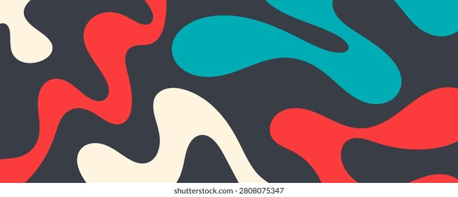 Form light effect with wave circular geometry and cute slime minimal. Futuristic dynamic cool with abstract fluid background and flowing red teal.