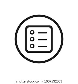 Form line icon with a circle on a white background