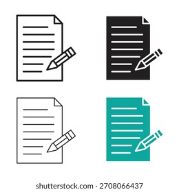 Conjunto de iconos de línea de formulario: Vector de contacto, pedido y Encuesta, iconos de línea de formulario de pedido: conjunto de Vectores de solicitud, informe y Encuesta