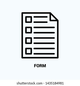 form line icon vector on white background