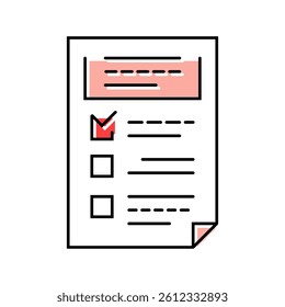form list color icon vector. form list sign. isolated symbol illustration