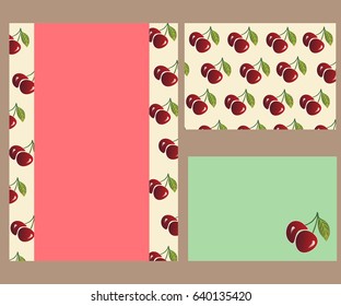 form menu with cherries, the form for business cards