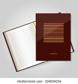 The form for a notebook, the daily log. Corporate identity. Vector.