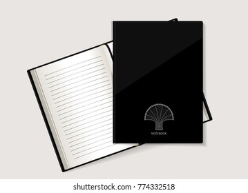 The form for a notebook, the daily log with the stylized tree. Corporate identity. Vector.