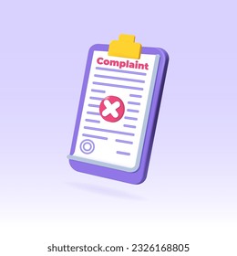 Сomplaint form online concept. Vector illustration.