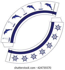 Form, packaging for cupcakes, muffins, pastries with a nautical ornament.