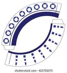 Form, packaging for cupcakes, muffins, pastries with a ocean ornament. 