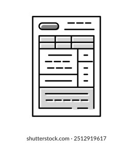 form paper document color icon vector. form paper document sign. isolated symbol illustration