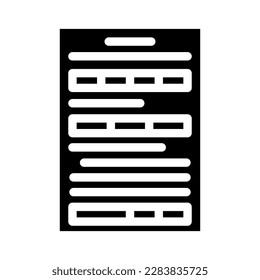 form paper document glyph icon vector. form paper document sign. isolated symbol illustration