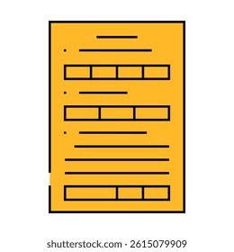 form paper document line icon vector. form paper document sign. isolated symbol illustration
